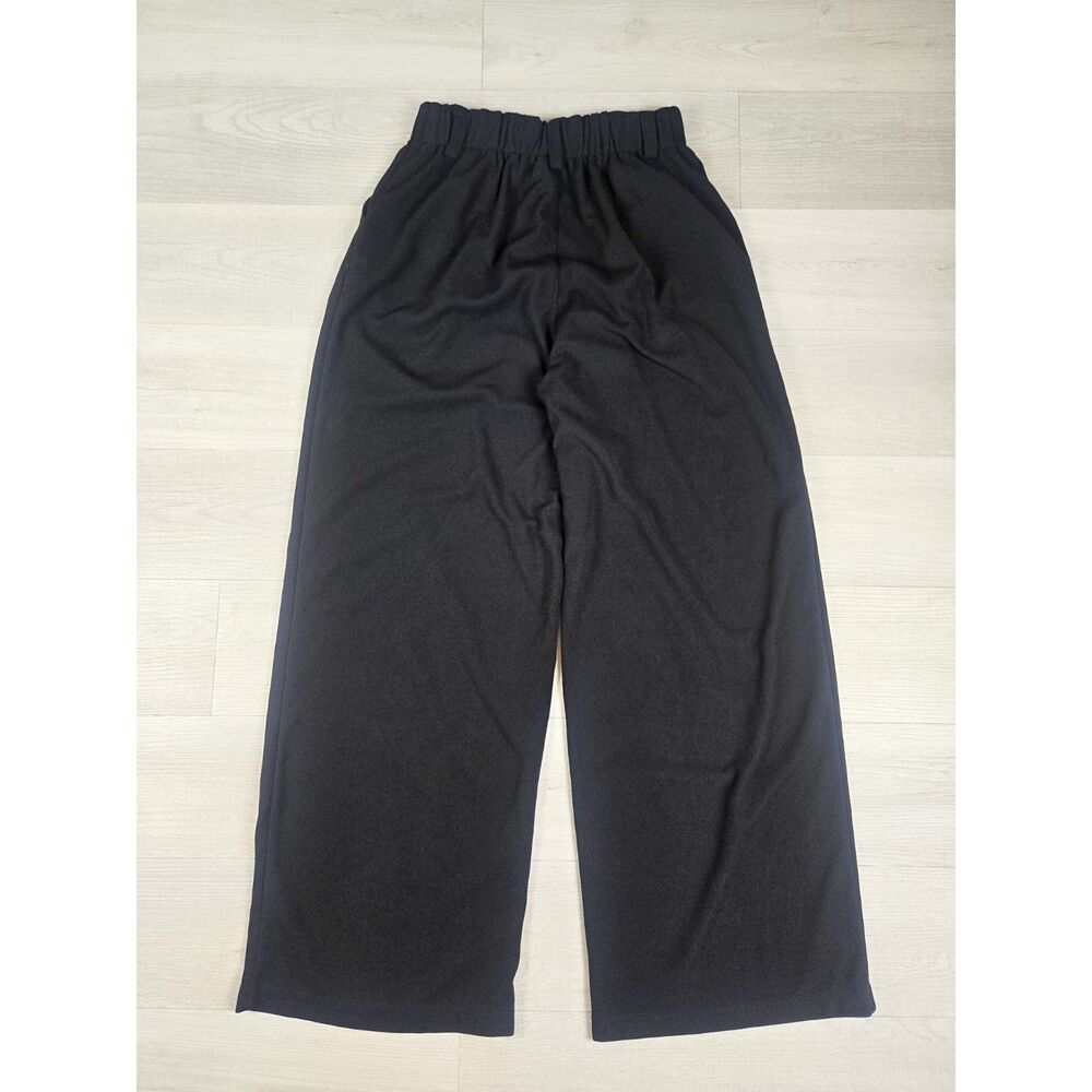 Halara S Black High Waisted Pleated Wide Leg Pants Work Trousers Stretch - Picture 2 of 11